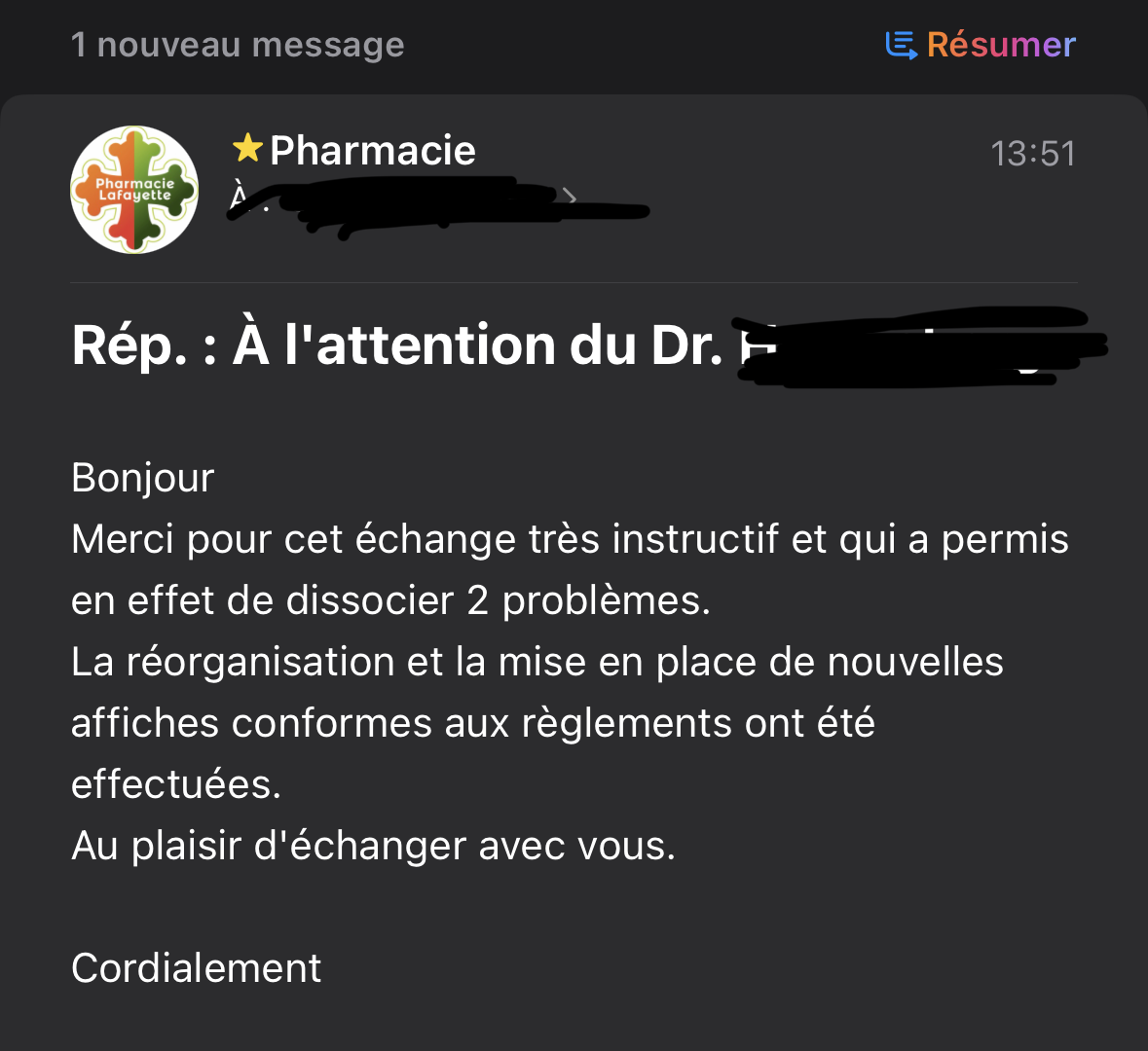 Bonjour
Merci pour cet échange très instructif et qui a permis en effet de dissocier 2 problèmes. 
La réorganisation et la mise en place de nouvelles affiches conformes aux règlements ont été effectuées.
Au plaisir d'échanger avec vous.
 
Cordialement